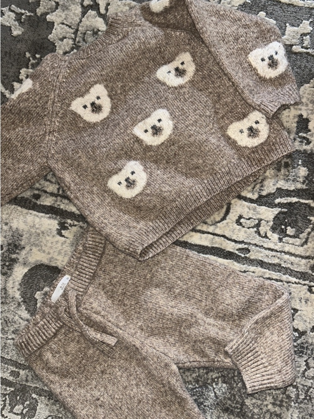 Zara Brown Bear Knit Matching Set